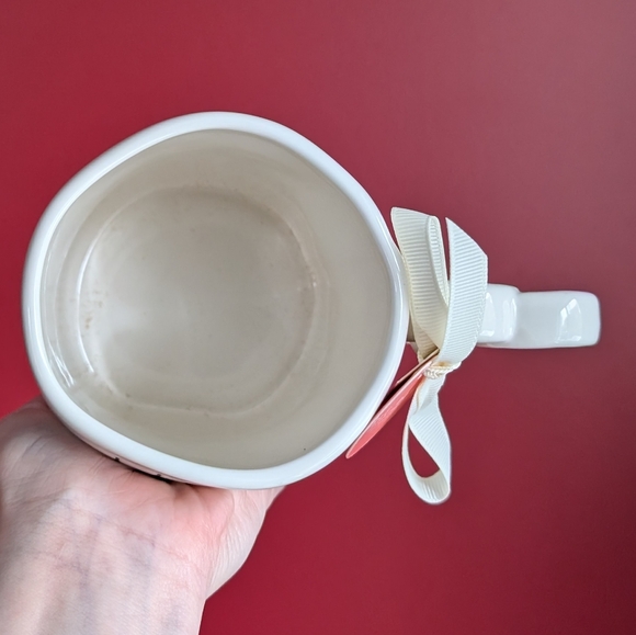 ❌SOLD❌Rae Dunn I LOVE YOU MORE Valentine's Day Mug with Scroll Heart Handle - Picture 2 of 3